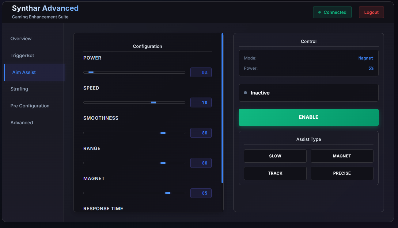 Synthar Advanced Settings