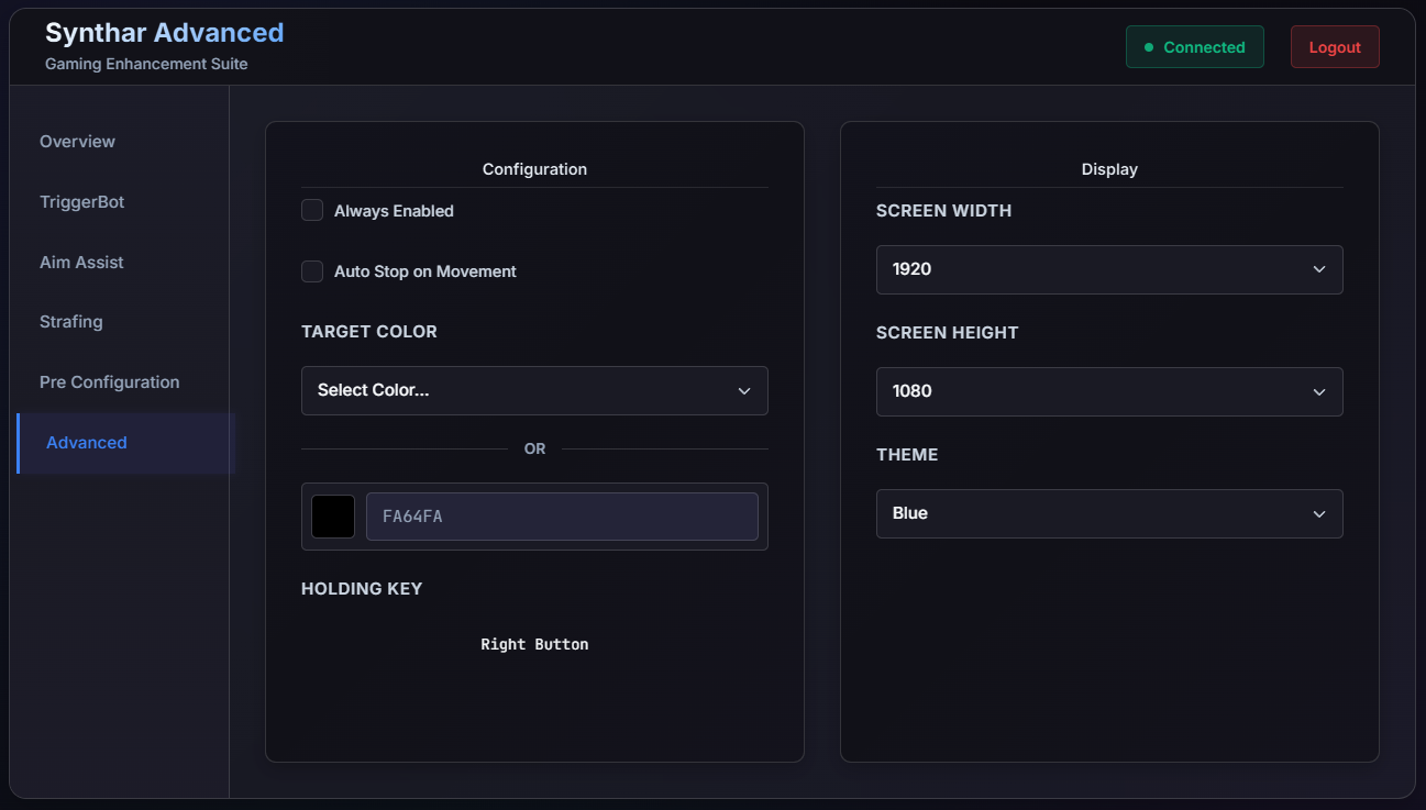 Synthar Advanced Web Dashboard