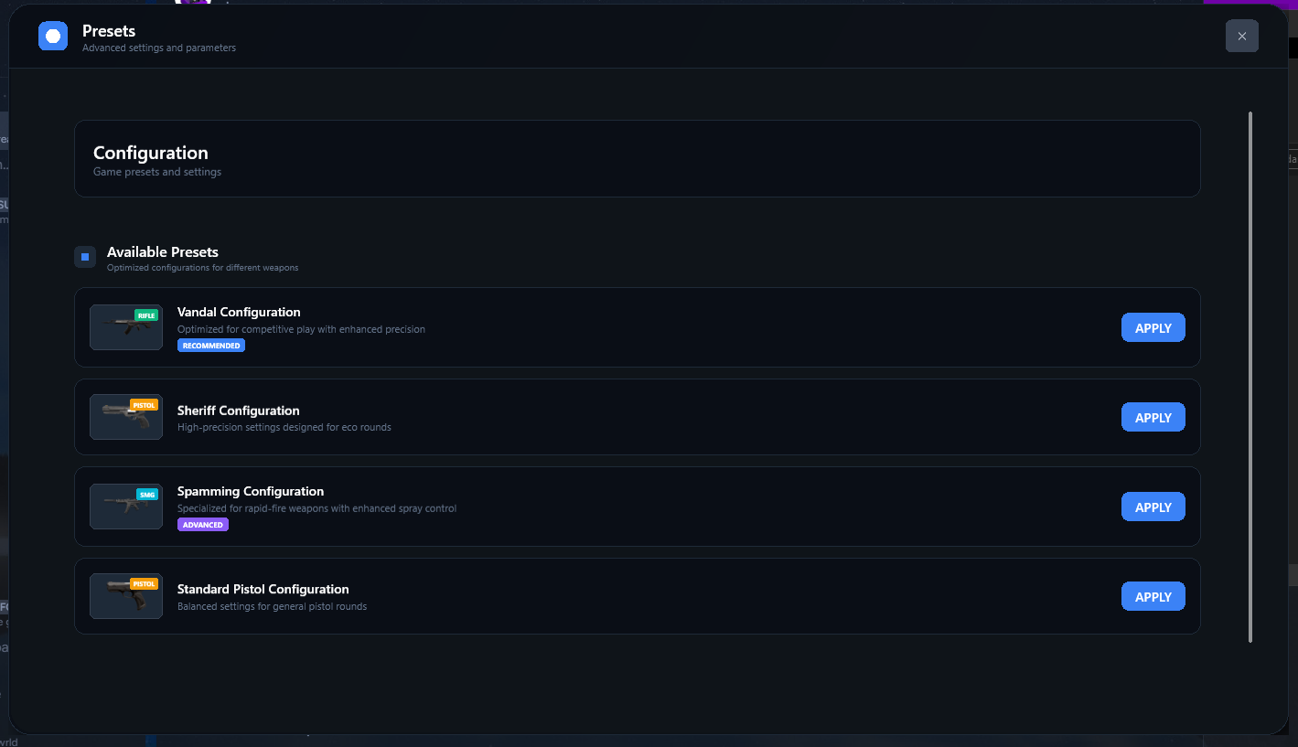Synthar Standard Presets